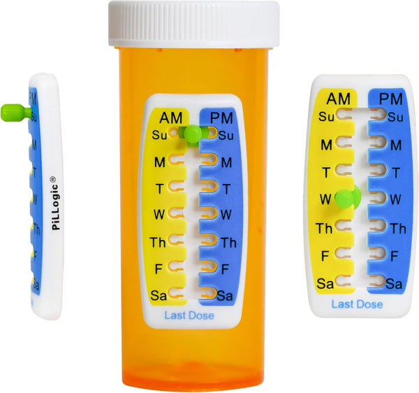 PILLOGIC Pill Reminder Medication Tracker 2PK Single Strip can Track Morning and Evening