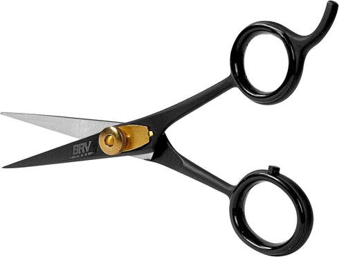 Razor Sharp Beard & Mustache Scissors, 5" High Carbon Stainless Steel Facial Hair Trimming Shears, Right Handed, Black