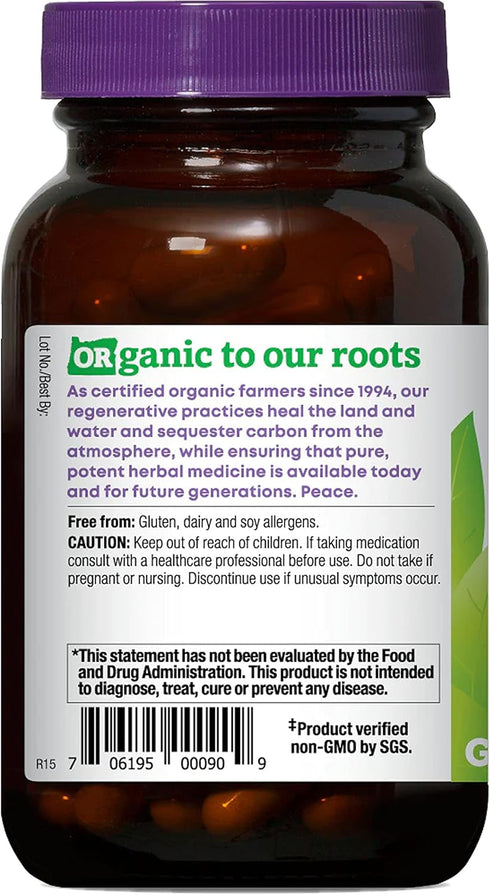 Oregon's Wild Harvest Certified Organic Ashwagandha Herbal Vegan Capsules, 1200 MGS - 90 Count
