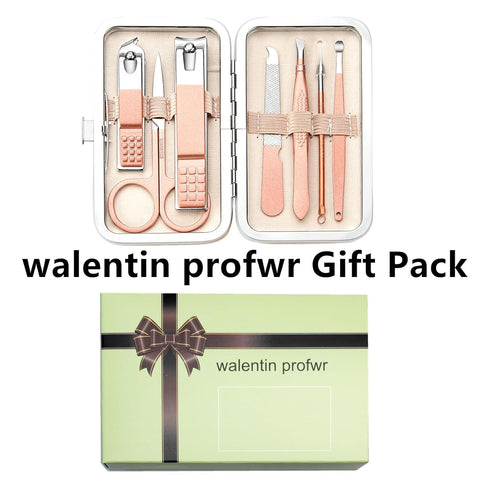 Manicure Set Nail Clipper Set Stainless Steel Women Men Toe Finger Nail Clippers Personal Care Tools with Portable Travel Case Manicure Pedicure Tools Women Men Grooming Kit Mother's Day Gift
