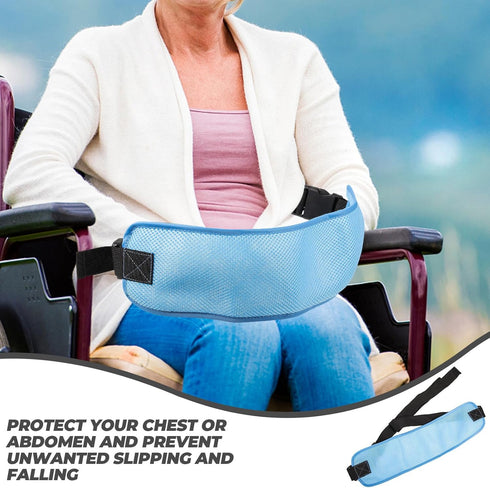 Breathable Adjustable Wheelchair Strap with Double Buckle, Elastic Bed Rail Belt for Seniors, Anti-Fall Safety Support