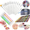 Nail Art Kit with 30 Striping Tape, 4 Striping Roller Box, 12 Colors Rhinestones, 5 Dotting Pens & 15 Brush Set