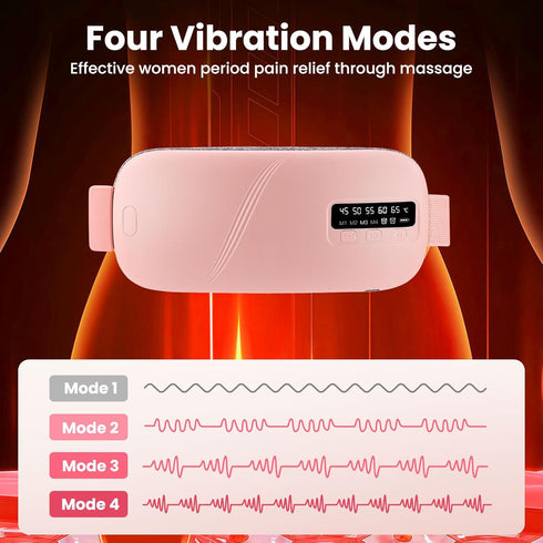 Kobzipanda 5 4 Electric Heating Pad for Lower Back Pain - Rechargeable Lower Back Heat Wrap with Heat & Massage Modes