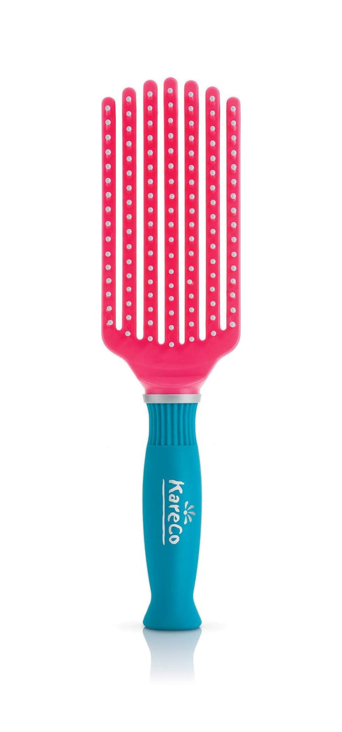 Premium Mini Tangle Buster Brush, Soft Nylon Bristles, Teal and Pink Color, Ideal for Wet and Dry Hair
