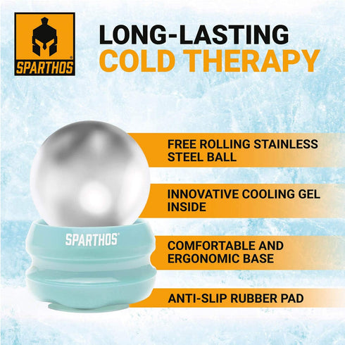 Sparthos Cold Massage Roller Ball, Fitness Cryosphere Massager for Muscle, Face, Body - Mint, 54mm