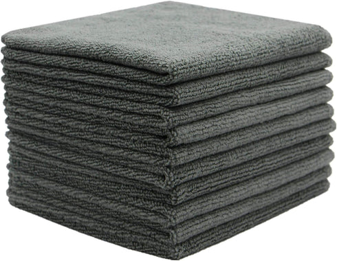 Microfiber Dish Cloths, Ultra Absorbent Kitchen Rags for Washing Dishes, Fast Drying Cleaning Cloth 10 Pack Gray