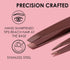 JAPONESQUE Slant and Point Tweezers Set, Hand-Sharpened Stainless, Ideal for Defining and Shaping Brows, Travel