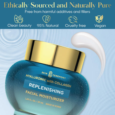 Hyaluronic Acid & Collagen Replenishing Facial Moisturizer - Deeply Hydrates, Plumps & Smooths Complexion - 1.69 FL.OZ.