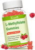 Sugar Free L-Methylfolate 15mg Gummies with Methyl B12 - 60 Count Folate Supplement for Mood, Brain Health, Immune