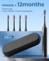 Tgbhcom 4 1 180-Day 6 IPX7 2-Minute Black Electric Toothbrushes, with Brush Heads, Travel Toothbrush Case, for Adults