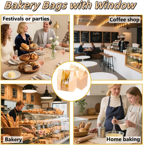 INTOMYTH 10 12.6"x8.3"x4", 50% Pcs Bread Bags for Homemade Bread - Thicker Sourdough Bags with Window & Sealing