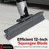 Silicone Floor Squeegee with 55-Inch Long Handle, 12-Inch Single Cast Blade, 360° Swivel Joint for Garage and Shower