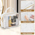 Wedama TSA Approved Toiletry Bag, 3 Pack Clear Makeup Bags with Handles, Quart Size PVC Cosmetic Bags for Airport Carry