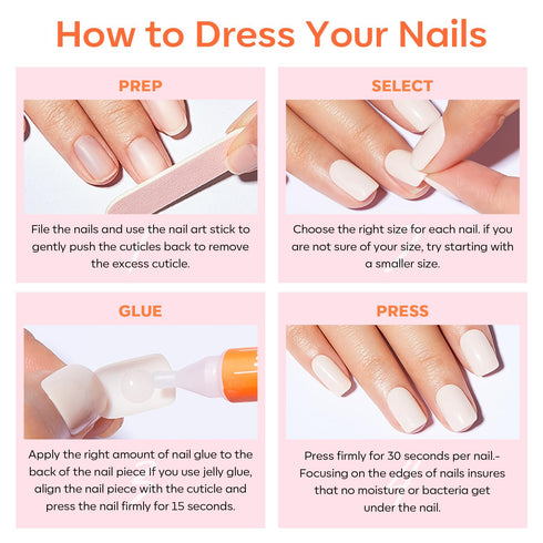 Modelones 32Pcs Red Press on Nails, Upgrade Short Square Fake Nails, Reusable Nail Kit with Glue, Mini Nail File, 16