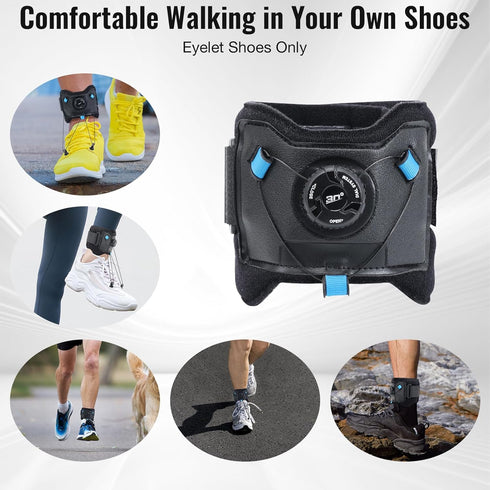 PRFCTLIFE AFO Foot Drop Brace with Upgraded Dial for Adjustable Dorsiflexion, Drop Foot Brace for Walking with Shoes.