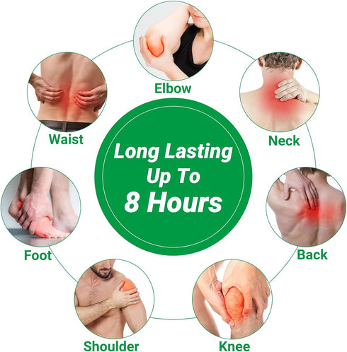 Elbow Pain Patches, 24 Count Extra Strength Heat Patches, 8 Hour Long Lasting Relief for Knee, Elbow, Back, Neck,