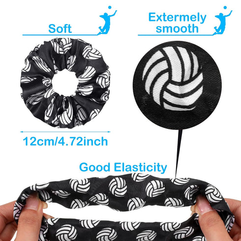 WILLBOND 20 Pcs Sports Scrunchies Gifts, Elastic Silk Satin Hairbands for Women Player Team Accessories (Volleyball)