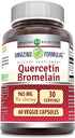 Amazing Nutrition Quercetin 800 Mg with Bromelain 165 Mg Veggie Capsules | Non-GMO, Gluten Free, Made in USA (60)