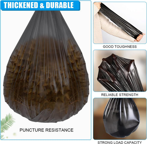 FORID Medium Kitchen Trash Bags - 8 Gallon Black Garbage Bags, 220 Count, Durable Plastic Wastebasket Bags