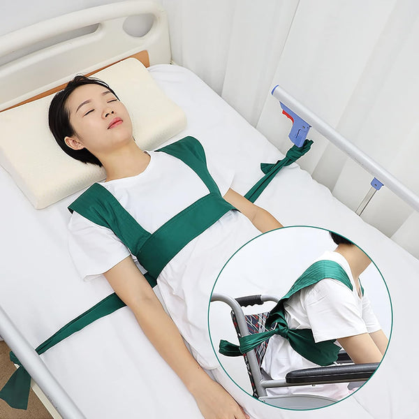 OhMill Bed Restraint Straps Elderly Patient Wheelchair Seatbelt Cotton Shoulder Harness Anti-Fall Chest