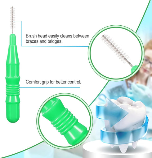 350 Pieces Interdental Brush Tooth Floss, Dental Tooth Flossing Head, Soft Dental Picks Refill