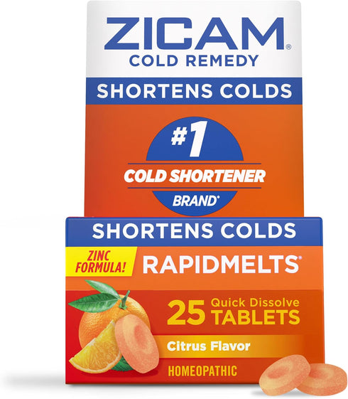 Zicam Cold Remedy Zinc Rapidmelts, Citrus Flavor, 25 Count
