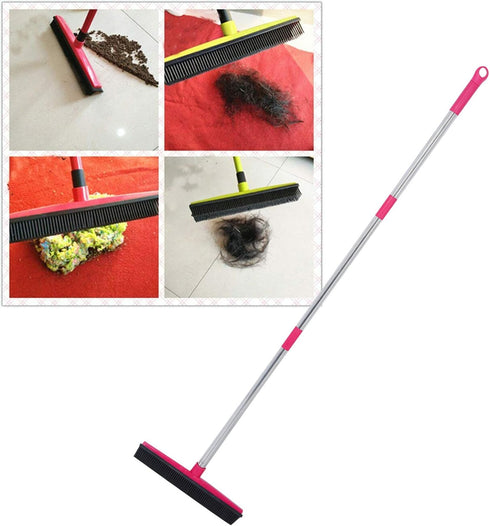 Multifunction Floor Sweeper - Squeegee Edge Cleaning Tool for Floors and Carpets (Pink)