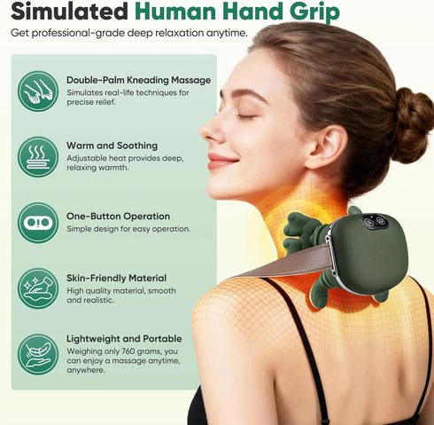 Shoulder and Neck Massager with Heat Heated Massager, Neck Massager with Fingers, Shoulder Massager with Hands