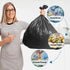 PetsHome 13 Gallon Trash Bags, 100 Count, Extra Thick Leak Proof Kitchen Rubbish Bags for Home, Office, School, Black
