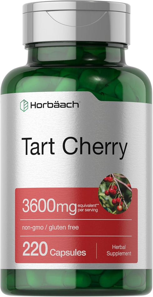 Horbaeach Tart Cherry Extract Capsules - 3600mg, 220 Pills, Non-GMO, Gluten Free Herbal Supplement