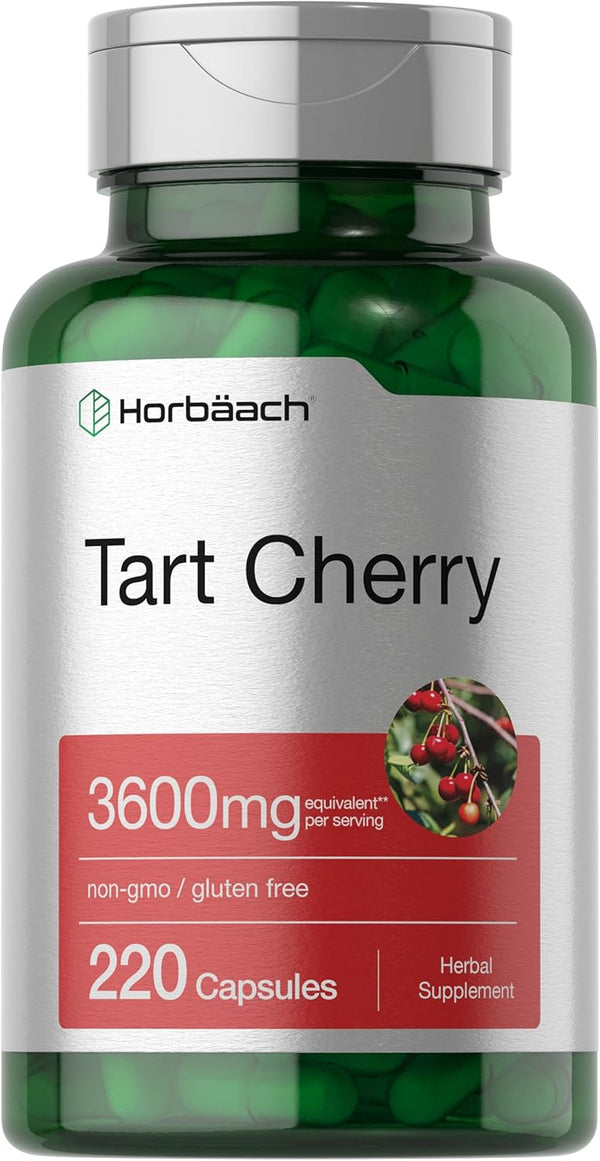 Horbaeach Tart Cherry Extract Capsules - 3600mg, 220 Pills, Non-GMO, Gluten Free Herbal Supplement