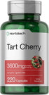 Horbaeach Tart Cherry Extract Capsules - 3600mg, 220 Pills, Non-GMO, Gluten Free Herbal Supplement