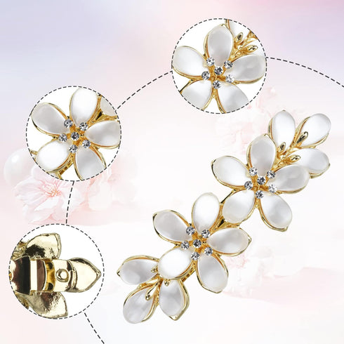 Vintage Hair Barrettes - Opal Hair Clips, French Crystal Flower Hairpin Hair Accessories for Women