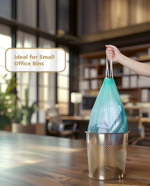 1.2 Gallon Drawstring Trash Can Liners, 125 Counts Small Compostable Bags for Home Kitchen Office