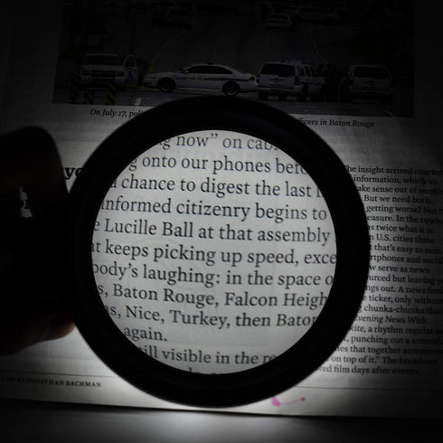 Magnifying Glass with Light, 10X Handheld Large Magnifier with 12 LED Illuminated Light for Reading, Inspection, Jewelry
