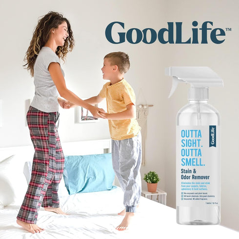 Natural Odor and Stain Remover Spray, Unscented Plant-Based Cleaner for Home, Carpet, Upholstery