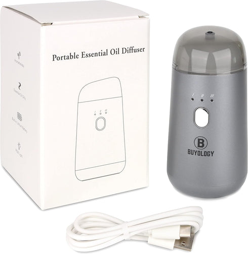 Rechargeable Car Essential Oil Diffuser - Portable, Cordless, Waterless Aromatherapy for Car, Travel, Office