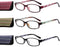 Eyekepper 4 Pairs Reading Glasses for Women - Stylish Striped Pattern Eyeglasses