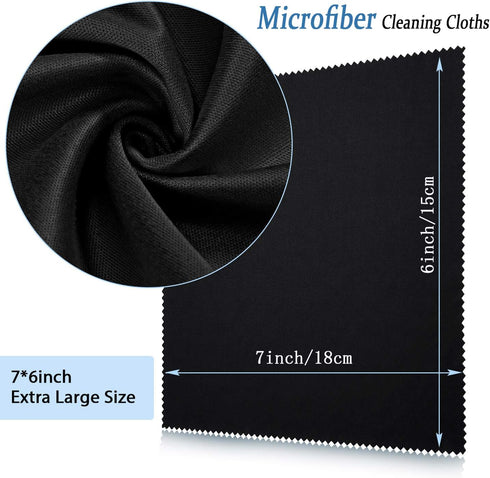 50 Pieces Microfiber Cleaning Cloths for Glasses 7 x 6 Inch Eyeglasses Cleaning Cloth Lens Glasses Cleaning Cloth for Electronics Glasses Screen Cell Phone and Laptop (Black)