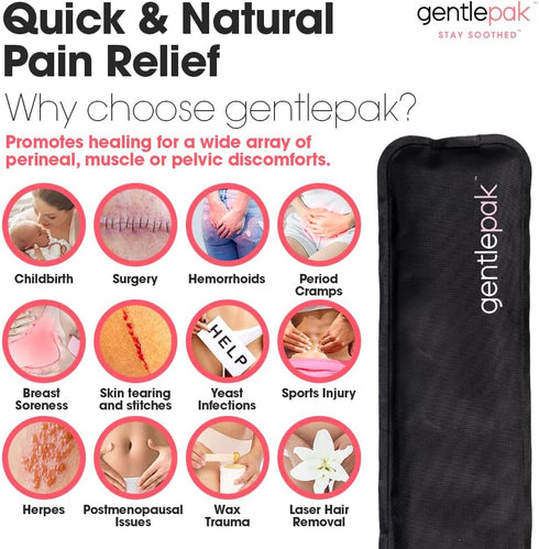 Gentlepak Reusable Perineal Ice & Heat Paks - Washable Sleeves for Postpartum, Pregnancy & Pain Relief (2-Pack Tube)
