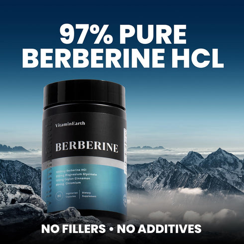 Berberine Supplement - Doctor Formulated 1000mg Berberine HCL Complex per Serving with Ceylon Cinnamon, Chromium