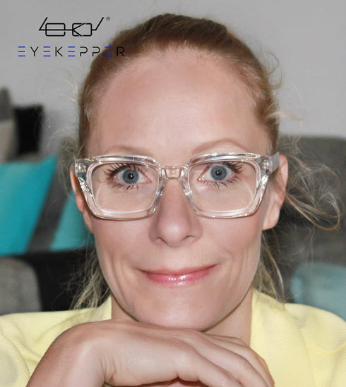 Eyekepper Ladies Reading Glasses, Oversized Square Design Readers for Women, Transparent