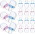 SILENRADAWN 24pcs Shower Candy Boxes Pacifier Shape Blue and Light Red Snack Containers