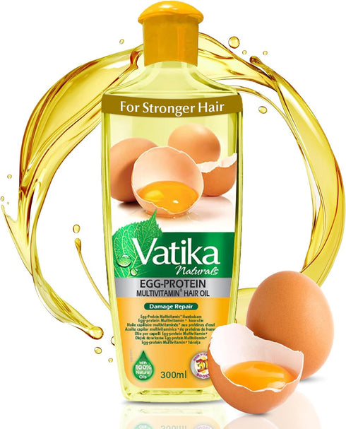 Vatika Naturals Multivitamin Hair Oil, 300 ML - Enhances, Conditions & Strengthens Hair with Egg Protein