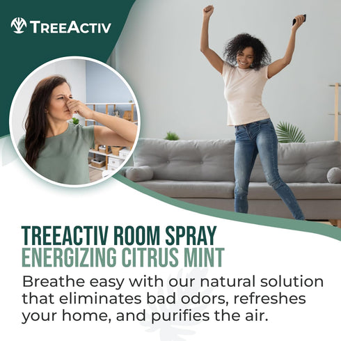 TreeActiv Aromatherapy Room Spray, 4 oz, Natural Citrus Air Freshener, Essential Oil Odor Eliminator