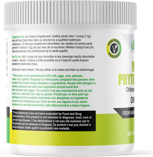 AKI Marine Phytoplankton Powder - Source of Raw Omega-3 EPA Micro Algae for Overall Wellness, Vegan & GMO Free (2 Oz /