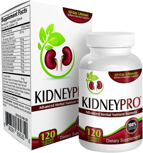 Kidney-Pro: 21 Kidney Health Supplements in 1 Formula, 120 Capsules