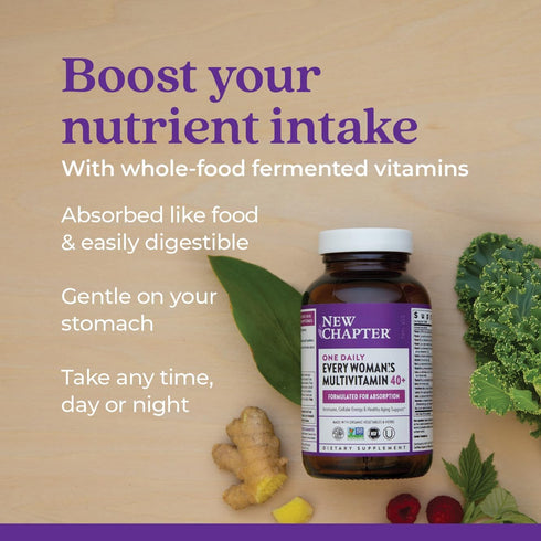 New Chapter Women's Multivitamin 40 Plus - Energy, Healthy Aging + Immune Support - 72 Count