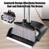 Broom and Dustpan Set with Long Handle, Windproof Stand Up Dustpan with Broom Combo for Home Use