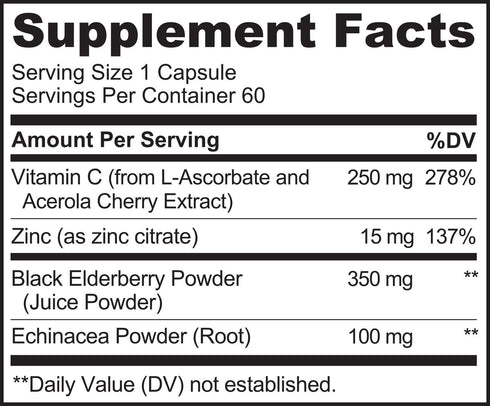 NATURELO Immune Support – Vitamin C, Elderberry, Zinc, Echinacea – Natural Immunity Boost Twin Pack, 120 Vegan Capsules